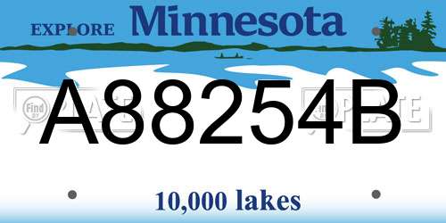 A88254B Minnesota License Plate
