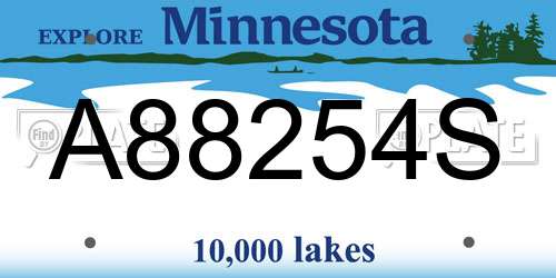 A88254S Minnesota License Plate