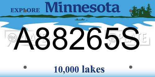 A88265S Minnesota License Plate