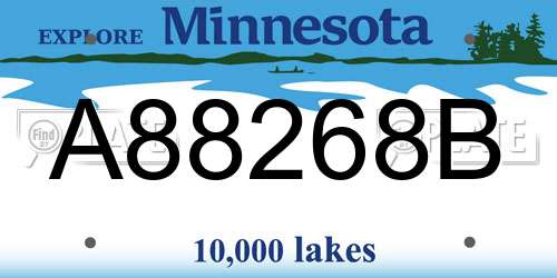 A88268B Minnesota License Plate