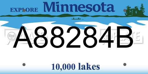 A88284B Minnesota License Plate