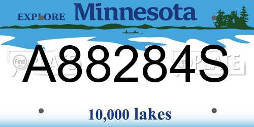 A88284S Minnesota License Plate