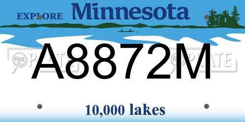 A8872M Minnesota License Plate