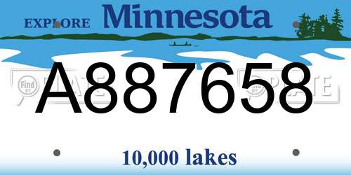 A887658 Minnesota License Plate
