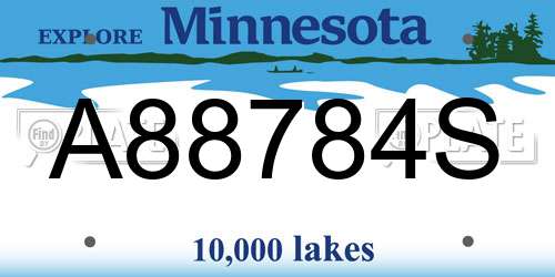A88784S Minnesota License Plate