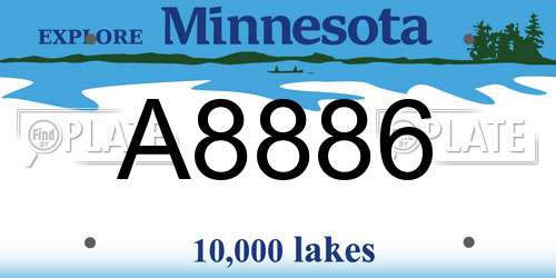 A8886 Minnesota License Plate