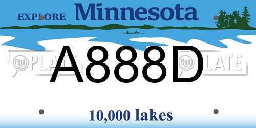 A888D Minnesota License Plate