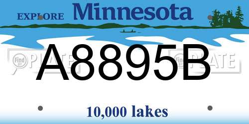 A8895B Minnesota License Plate