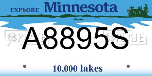 A8895S Minnesota License Plate