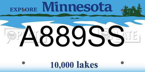 A889SS Minnesota License Plate