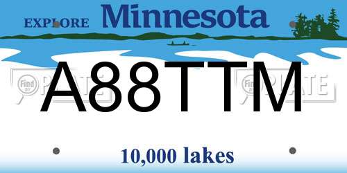 A88TTM Minnesota License Plate