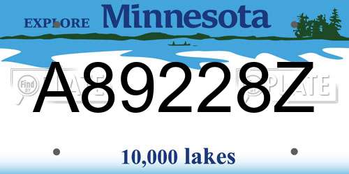 A89228Z Minnesota License Plate
