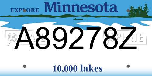 A89278Z Minnesota License Plate