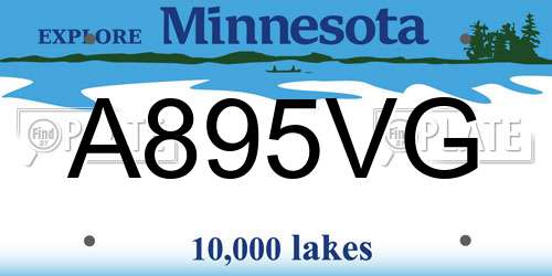 A895VG Minnesota License Plate