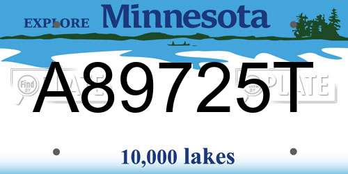 A89725T Minnesota License Plate