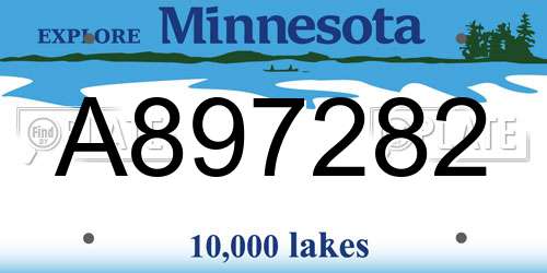 A897282 Minnesota License Plate