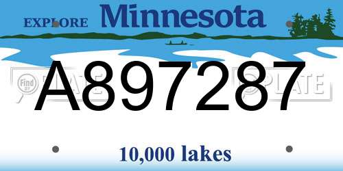 A897287 Minnesota License Plate