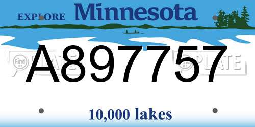 A897757 Minnesota License Plate