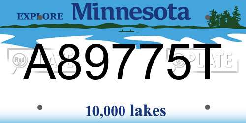 A89775T Minnesota License Plate