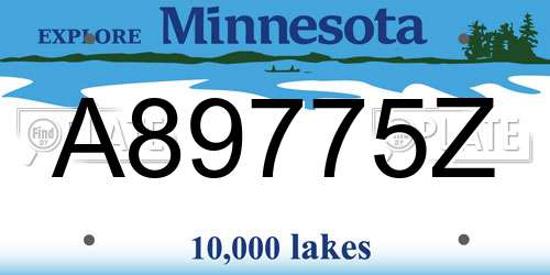 A89775Z Minnesota License Plate
