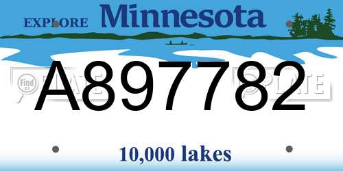 A897782 Minnesota License Plate
