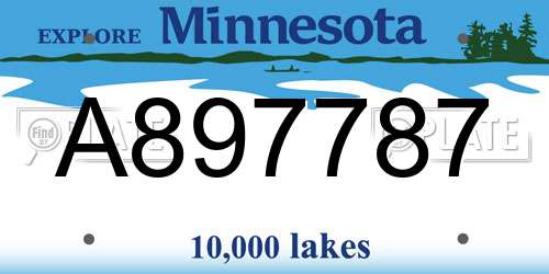 A897787 Minnesota License Plate