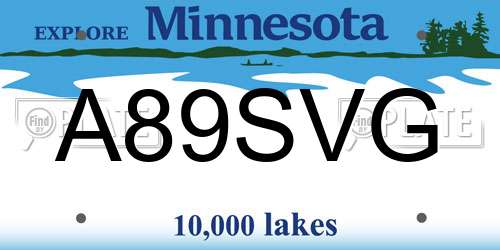 A89SVG Minnesota License Plate