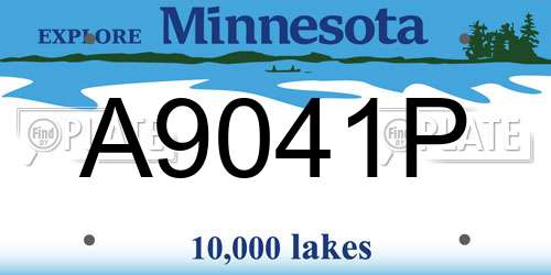 A9041P Minnesota License Plate
