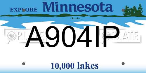A904IP Minnesota License Plate