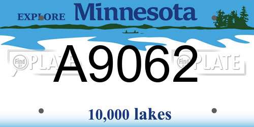 A9062 Minnesota License Plate