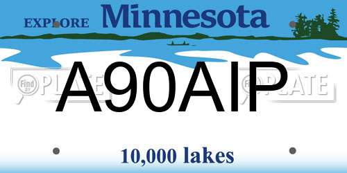 A90AIP Minnesota License Plate