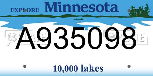 A935098 Minnesota License Plate