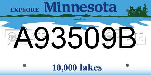 A93509B Minnesota License Plate