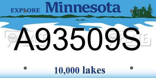 A93509S Minnesota License Plate