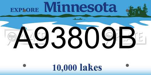 A93809B Minnesota License Plate