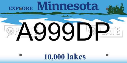 A999DP Minnesota License Plate