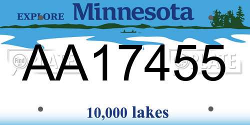 AA17455 Minnesota License Plate