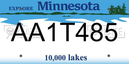 AA1T485 Minnesota License Plate