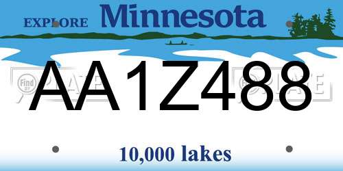 AA1Z488 Minnesota License Plate