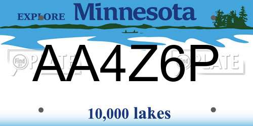 AA4Z6P Minnesota License Plate