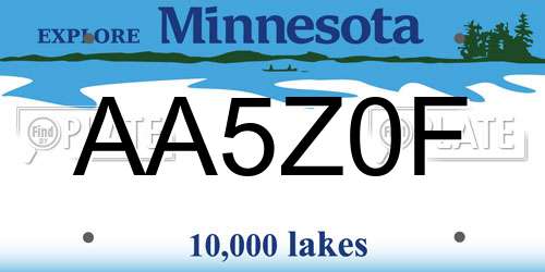 AA5Z0F Minnesota License Plate