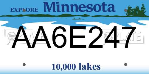 AA6E247 Minnesota License Plate