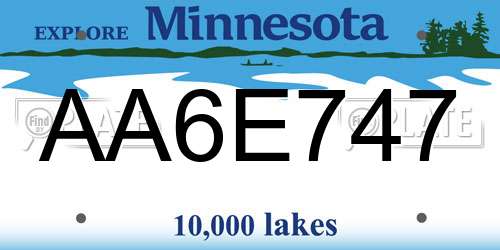 AA6E747 Minnesota License Plate