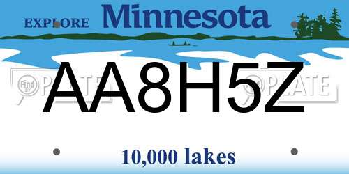AA8H5Z Minnesota License Plate