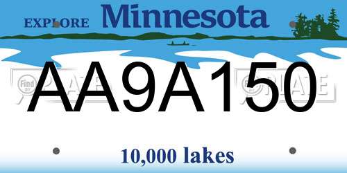 AA9A150 Minnesota License Plate