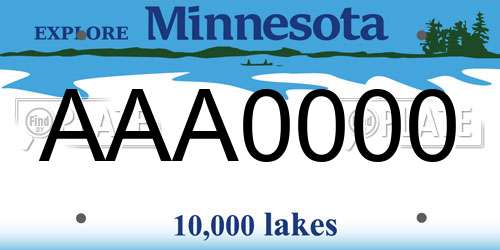 AAA0000 Minnesota License Plate