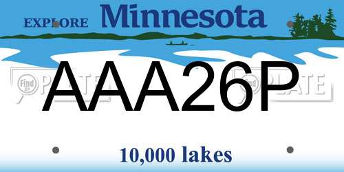 AAA26P Minnesota License Plate