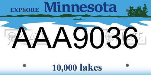 AAA9036 Minnesota License Plate