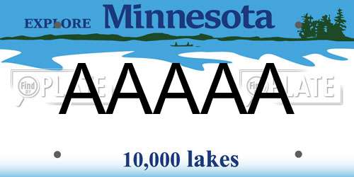 AAAAA Minnesota License Plate