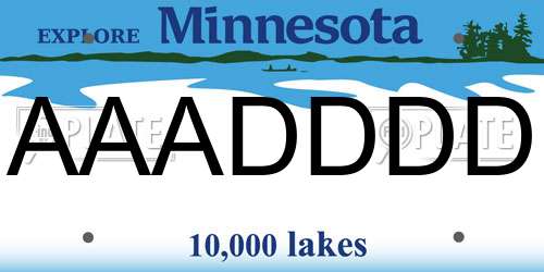 AAADDDD Minnesota License Plate